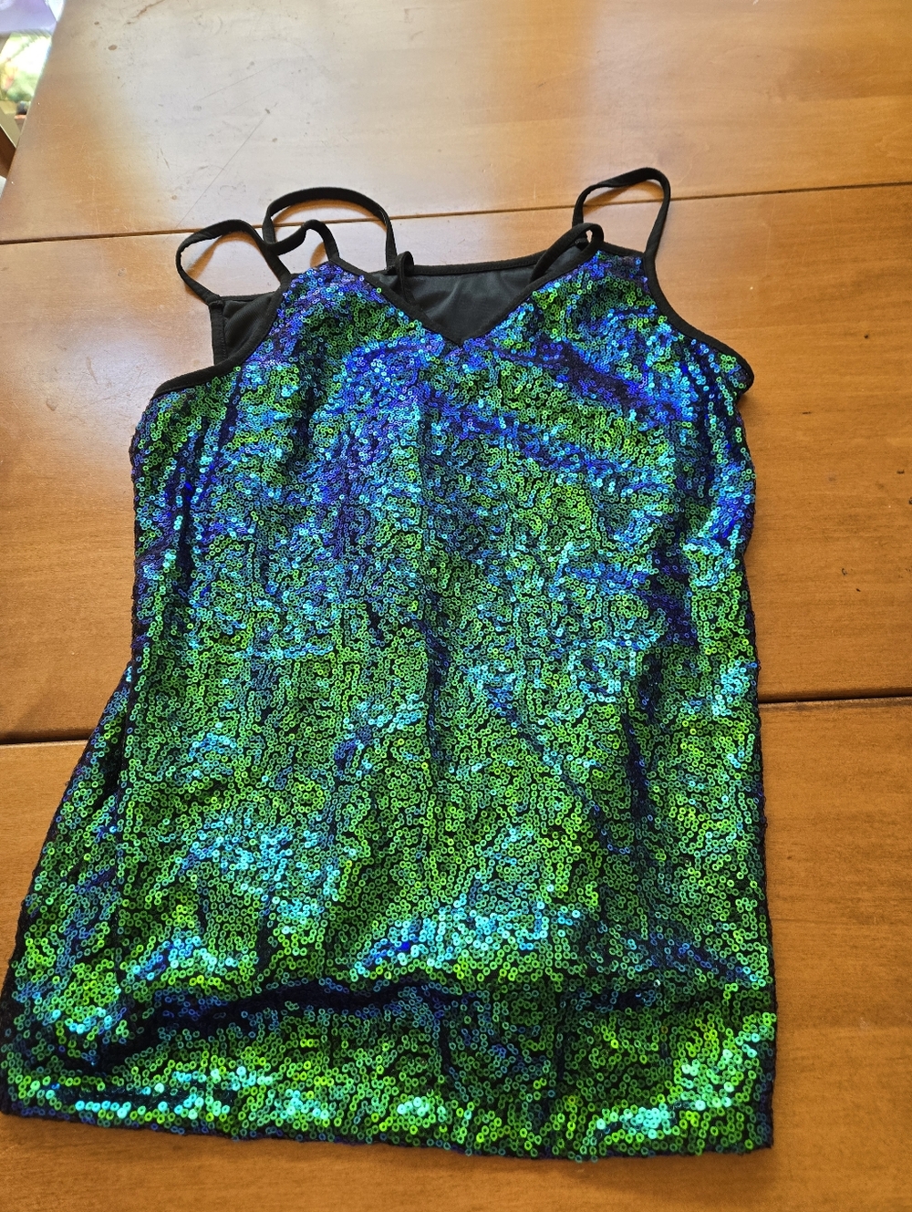 Women's Iridescent Navy Sequin Cami Top - Unbranded